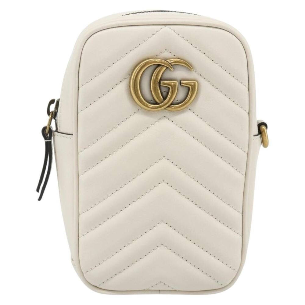 Gucci Marmont Leather Chain Shoulder Bag Pink
